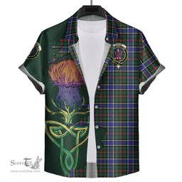 Scottish Ogilvie (Ogilvy) Hunting Modern Clan Tartan Crest with Thistle and Scotland Map Tartan Plaid Shirt Scottish Plaid Tartan Plaid - ScotsTee - scotstee.com
