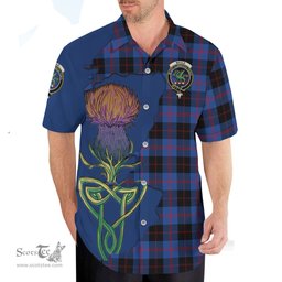 Scottish Maule Clan Tartan Crest with Thistle and Scotland Map Tartan Plaid Shirt Scottish Plaid Tartan Plaid - ScotsTee - scotstee.com