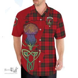 Scottish Wallace Weathered Clan Tartan Crest with Thistle and Scotland Map Tartan Plaid Shirt Scottish Plaid Tartan Plaid - ScotsTee - scotstee.com