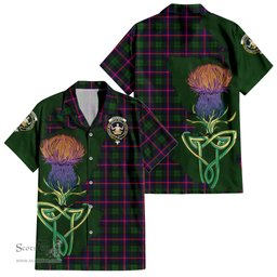 Scottish Urquhart Modern Clan Tartan Crest with Thistle and Scotland Map Tartan Plaid Shirt Scottish Plaid Tartan Plaid - ScotsTee - scotstee.com