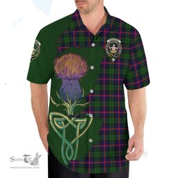 Scottish Urquhart Modern Clan Tartan Crest with Thistle and Scotland Map Tartan Plaid Shirt Scottish Plaid Tartan Plaid - ScotsTee - scotstee.com