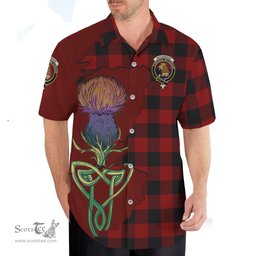 Scottish Rob Roy Macgregor Clan Tartan Crest with Thistle and Scotland Map Tartan Plaid Shirt Scottish Plaid Tartan Plaid - ScotsTee - scotstee.com