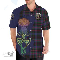 Scottish Nairn Clan Tartan Crest with Thistle and Scotland Map Tartan Plaid Shirt Scottish Plaid Tartan Plaid - ScotsTee - scotstee.com