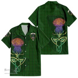 Scottish Mar Tribe Clan Tartan Crest with Thistle and Scotland Map Tartan Plaid Shirt Scottish Plaid Tartan Plaid - ScotsTee - scotstee.com