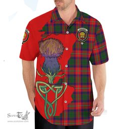 Scottish Wauchope Clan Tartan Crest with Thistle and Scotland Map Tartan Plaid Shirt Scottish Plaid Tartan Plaid - ScotsTee - scotstee.com