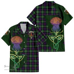Scottish Sutherland Modern Clan Tartan Crest with Thistle and Scotland Map Tartan Plaid Shirt Scottish Plaid Tartan Plaid - ScotsTee - scotstee.com