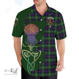 Scottish Sutherland Modern Clan Tartan Crest with Thistle and Scotland Map Tartan Plaid Shirt Scottish Plaid Tartan Plaid - ScotsTee - scotstee.com