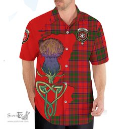 Scottish Heron Clan Tartan Crest with Thistle and Scotland Map Tartan Plaid Shirt Scottish Plaid Tartan Plaid - ScotsTee - scotstee.com
