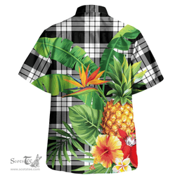 Scottish MacFarlane Black & White Clan Tartan Hawaiian Shirt - New Style Scottish Plaid Tartan Plaid