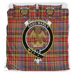 Scottish Drummond of Strathallan Clan Tartan Bedding Set - Crest Classic Scottish Plaid Tartan Plaid