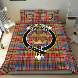 Scottish Drummond of Strathallan Clan Tartan Bedding Set - Crest Classic Scottish Plaid Tartan Plaid