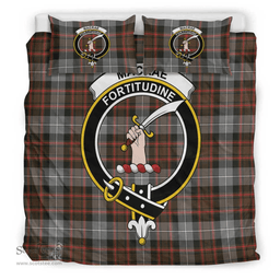 Scottish MacRae Hunting Weathered Clan Tartan Bedding Set - Crest Classic Scottish Plaid Tartan Plaid