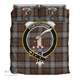 Scottish MacRae Hunting Weathered Clan Tartan Bedding Set - Crest Classic Scottish Plaid Tartan Plaid