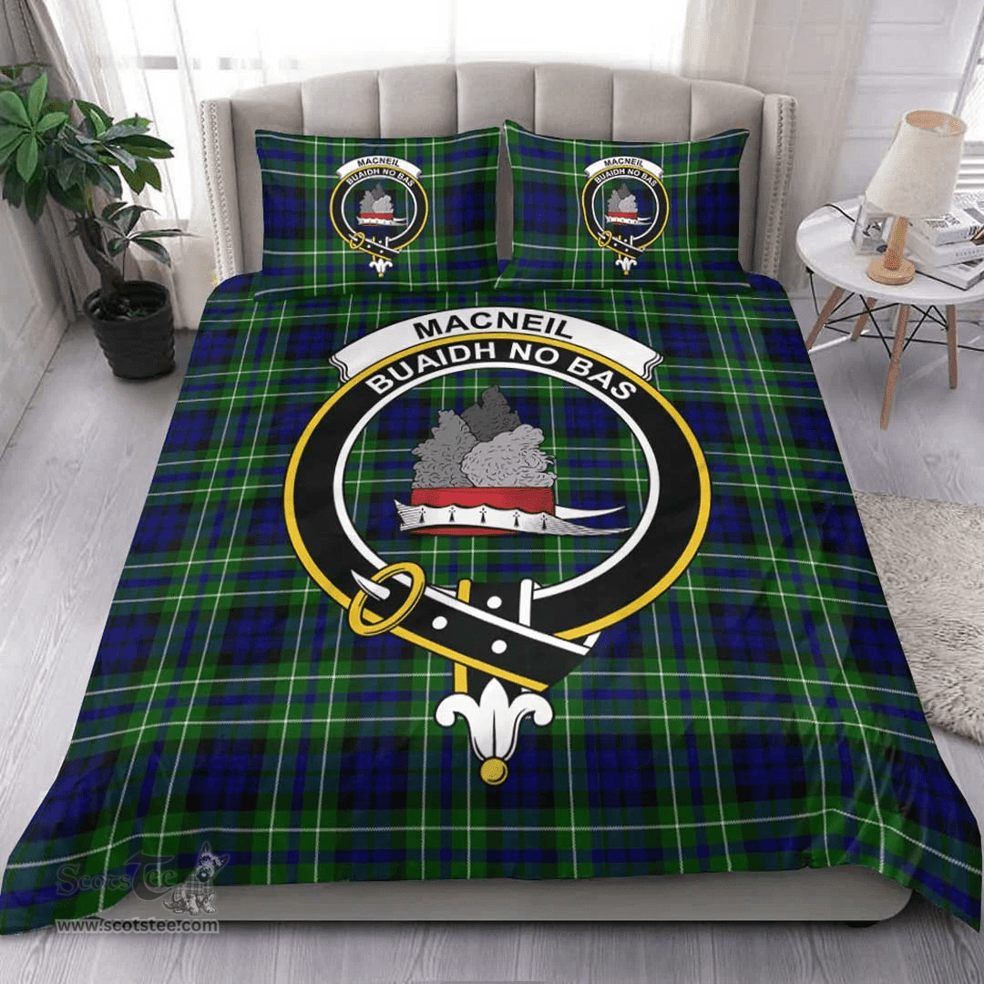Scottish MacNeil of Colonsay Modern Clan Tartan Bedding Set - Crest Classic Scottish Plaid Tartan Plaid