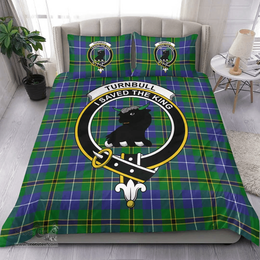 Scottish Turnbull Hunting Clan Tartan Bedding Set - Crest Classic Scottish Plaid Tartan Plaid