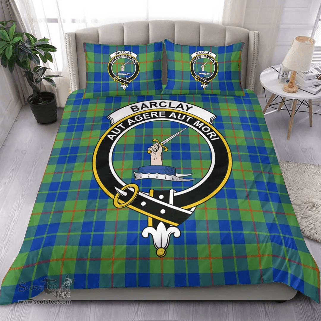 Scottish Barclay Hunting Ancient Clan Tartan Bedding Set - Crest Classic Scottish Plaid Tartan Plaid