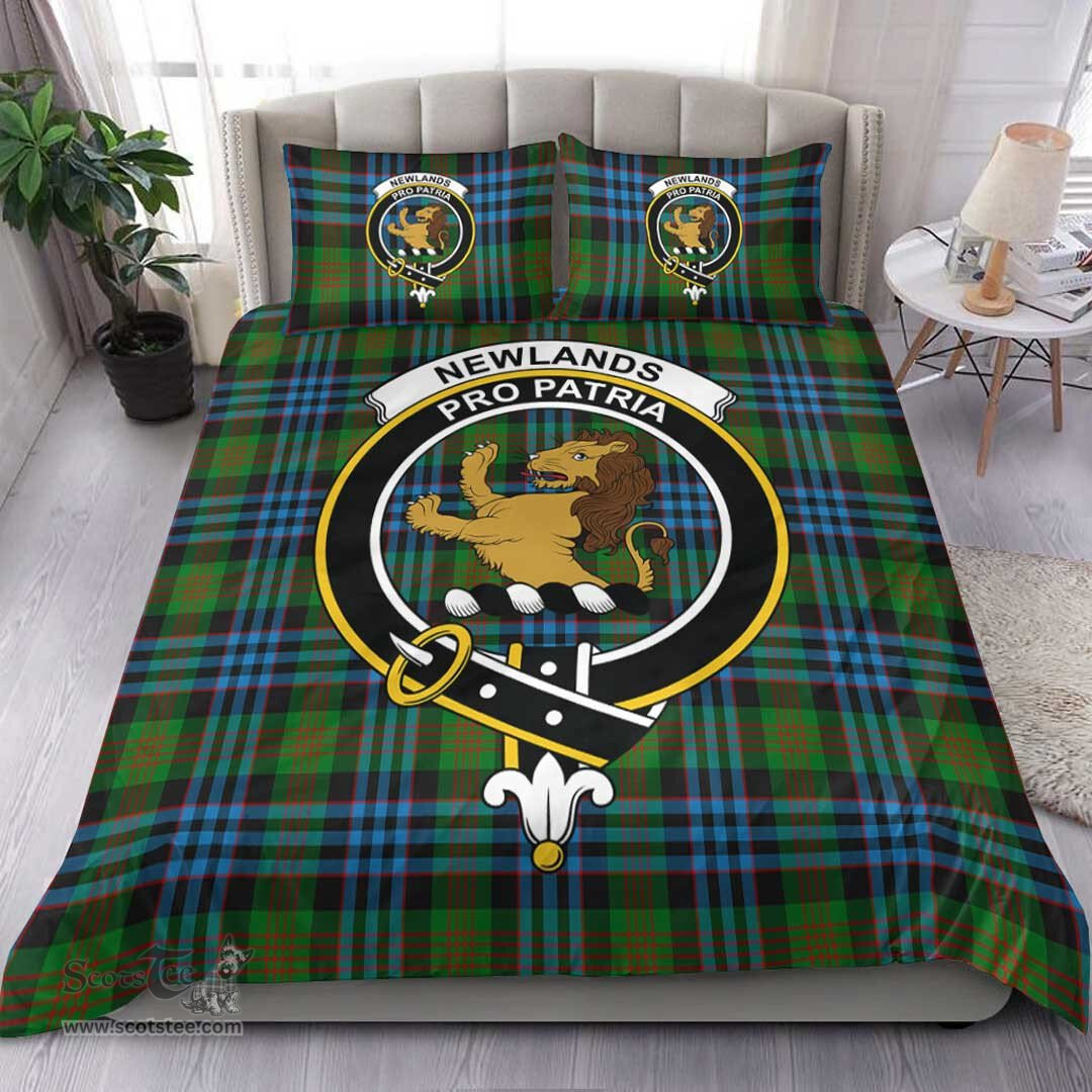 Scottish Newlands of Lauriston Clan Tartan Bedding Set - Crest Classic Scottish Plaid Tartan Plaid