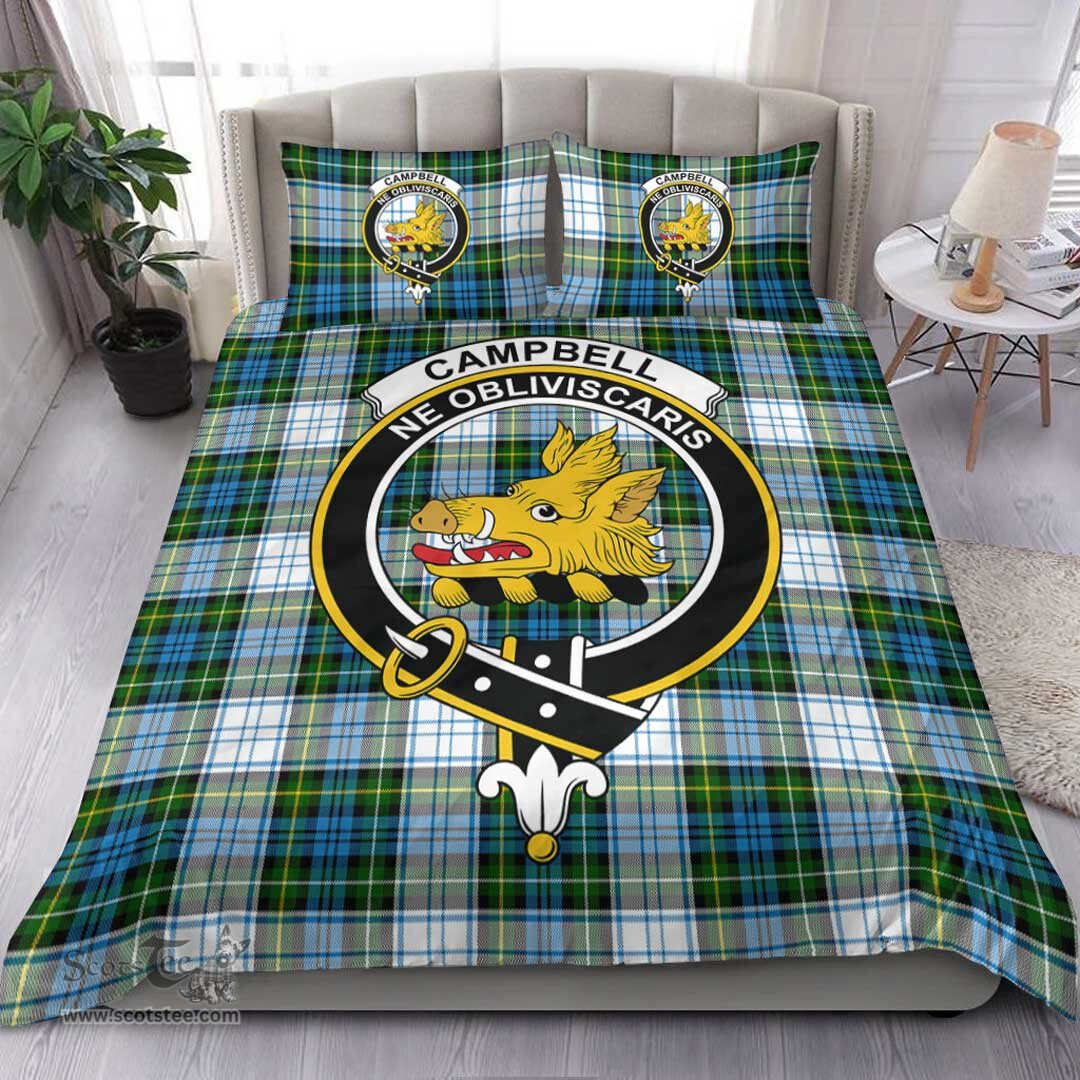 Scottish Campbell Dress Ancient Clan Tartan Bedding Set - Crest Classic Scottish Plaid Tartan Plaid