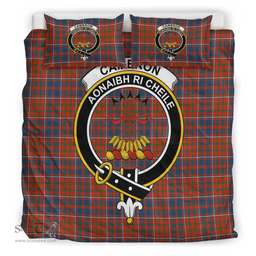 Scottish Cameron of Lochiel Ancient Clan Tartan Bedding Set - Crest Classic Scottish Plaid Tartan Plaid