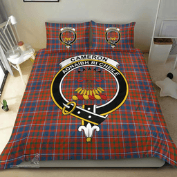Scottish Cameron of Lochiel Ancient Clan Tartan Bedding Set - Crest Classic Scottish Plaid Tartan Plaid