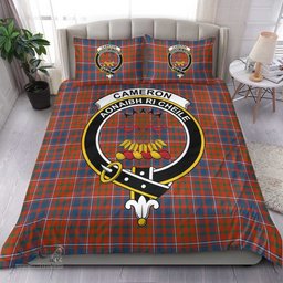 Scottish Cameron of Lochiel Ancient Clan Tartan Bedding Set - Crest Classic Scottish Plaid Tartan Plaid