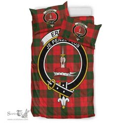 Scottish Erskine Modern Clan Tartan Bedding Set - Crest Classic Scottish Plaid Tartan Plaid