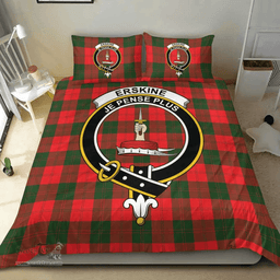 Scottish Erskine Modern Clan Tartan Bedding Set - Crest Classic Scottish Plaid Tartan Plaid