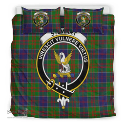 Scottish Stewart of Appin Hunting Modern Clan Tartan Bedding Set - Crest Classic Scottish Plaid Tartan Plaid