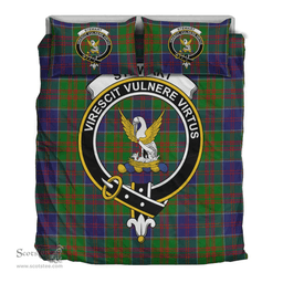 Scottish Stewart of Appin Hunting Modern Clan Tartan Bedding Set - Crest Classic Scottish Plaid Tartan Plaid