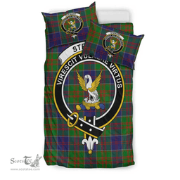 Scottish Stewart of Appin Hunting Modern Clan Tartan Bedding Set - Crest Classic Scottish Plaid Tartan Plaid
