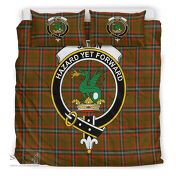 Scottish Seton Hunting Modern Clan Tartan Bedding Set - Crest Classic Scottish Plaid Tartan Plaid