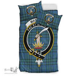 Scottish Matheson Hunting Ancient Clan Tartan Bedding Set - Crest Classic Scottish Plaid Tartan Plaid