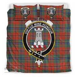 Scottish MacLean of Duart Ancient Clan Tartan Bedding Set - Crest Classic Scottish Plaid Tartan Plaid