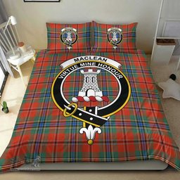 Scottish MacLean of Duart Ancient Clan Tartan Bedding Set - Crest Classic Scottish Plaid Tartan Plaid