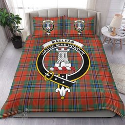 Scottish MacLean of Duart Ancient Clan Tartan Bedding Set - Crest Classic Scottish Plaid Tartan Plaid