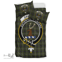 Scottish Davidson Tulloch Dress Clan Tartan Bedding Set - Crest Classic Scottish Plaid Tartan Plaid