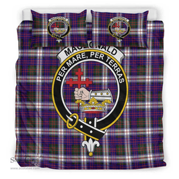 Scottish MacDonald Dress Modern Clan Tartan Bedding Set - Crest Classic Scottish Plaid Tartan Plaid