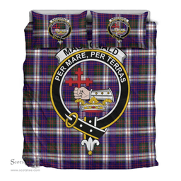 Scottish MacDonald Dress Modern Clan Tartan Bedding Set - Crest Classic Scottish Plaid Tartan Plaid