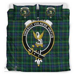 Scottish Stewart Hunting Modern Clan Tartan Bedding Set - Crest Classic Scottish Plaid Tartan Plaid