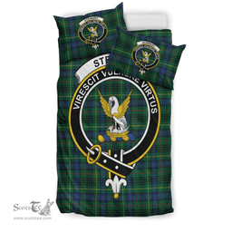 Scottish Stewart Hunting Modern Clan Tartan Bedding Set - Crest Classic Scottish Plaid Tartan Plaid