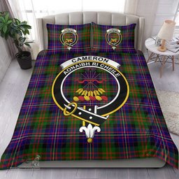Scottish Cameron of Erracht Modern Clan Tartan Bedding Set - Crest Classic Scottish Plaid Tartan Plaid