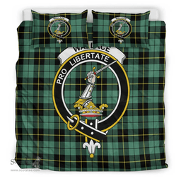 Scottish Wallace Hunting Ancient Clan Tartan Bedding Set - Crest Classic Scottish Plaid Tartan Plaid