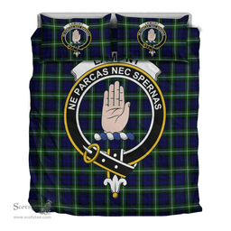 Scottish Lamont Modern Clan Tartan Bedding Set - Crest Classic Scottish Plaid Tartan Plaid