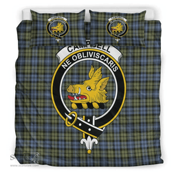 Scottish Campbell Faded Clan Tartan Bedding Set - Crest Classic Scottish Plaid Tartan Plaid