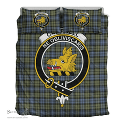 Scottish Campbell Faded Clan Tartan Bedding Set - Crest Classic Scottish Plaid Tartan Plaid