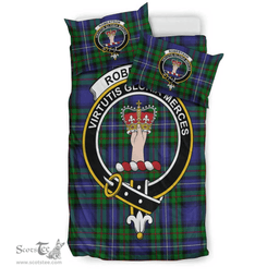 Scottish Robertson Hunting Modern Clan Tartan Bedding Set - Crest Classic Scottish Plaid Tartan Plaid