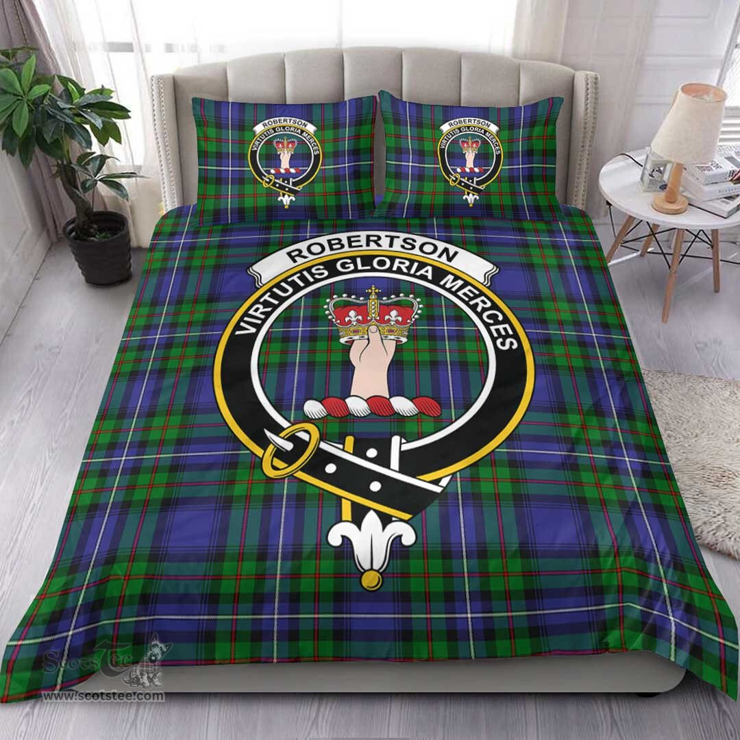 Scottish Robertson Hunting Modern Clan Tartan Bedding Set - Crest Classic Scottish Plaid Tartan Plaid