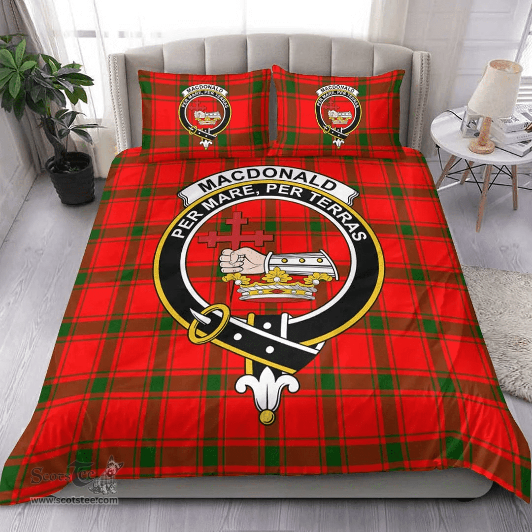 Scottish MacDonald of Sleat Clan Tartan Bedding Set - Crest Classic Scottish Plaid Tartan Plaid