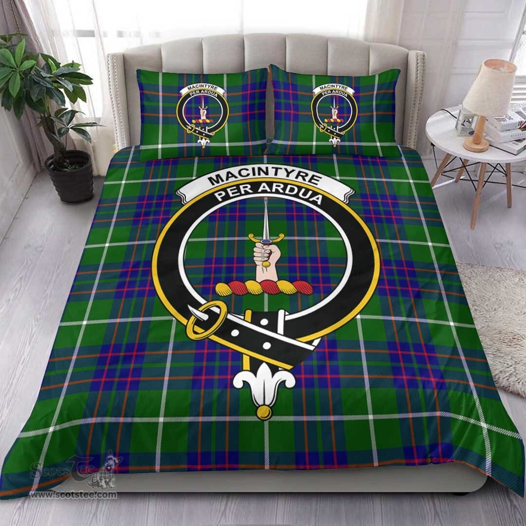 Scottish MacIntyre Hunting Modern Clan Tartan Bedding Set - Crest Classic Scottish Plaid Tartan Plaid