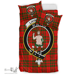 Scottish Livingstone Modern Clan Tartan Bedding Set - Crest Classic Scottish Plaid Tartan Plaid